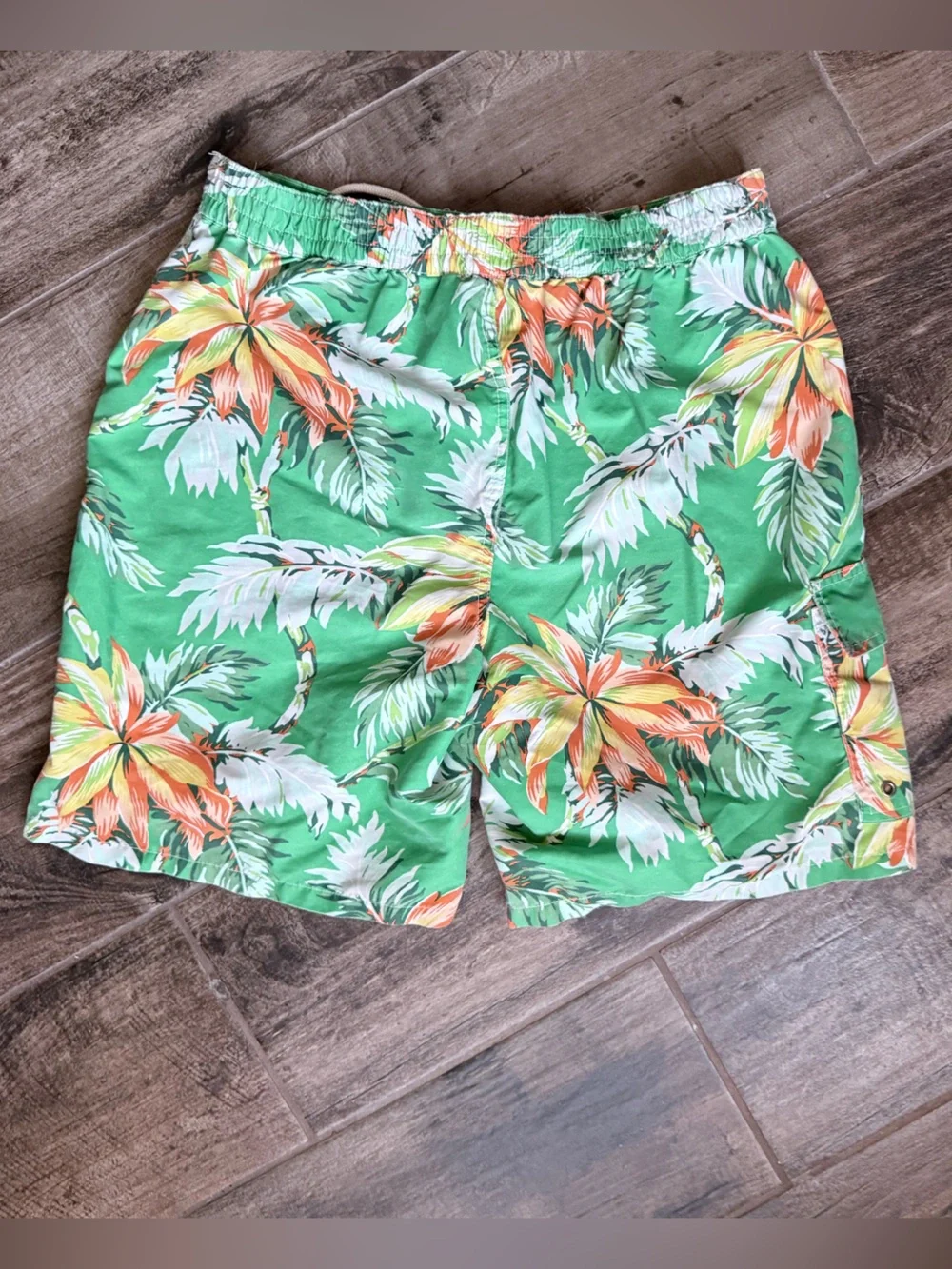 Polo by Ralph Lauren Green Topical Floral 9” Swim‎ Shorts,M
